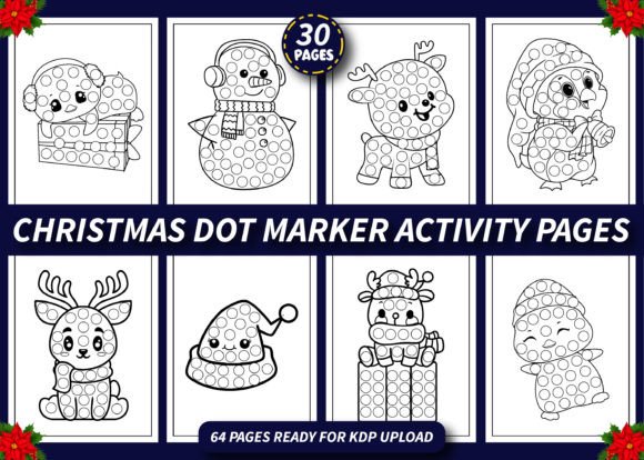 30 Christmas Dot Marker Activity Pages for Holiday Fun