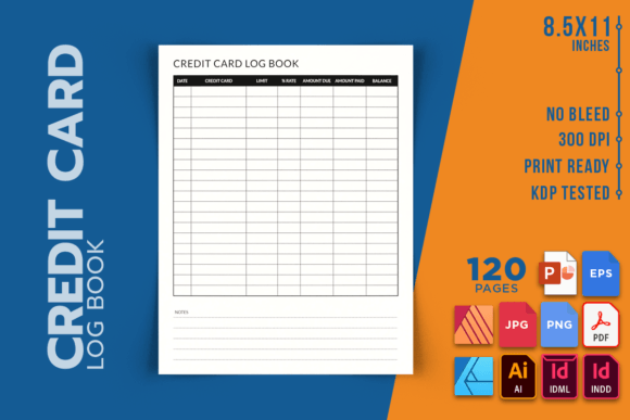 A Practical Look at the Credit Card Log Book KDP Interior for Tracking and Organization