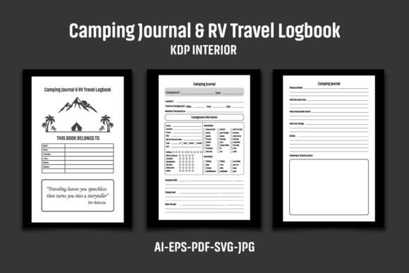 Camping Journal RV Travel Logbook -KDP: Inside the Interior