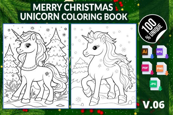Exploring the Merry Christmas Unicorn Coloring Book 06: A Digital Resource for Creativity and Commerce