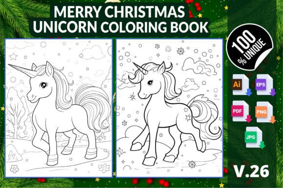 Exploring the Merry Christmas Unicorn Coloring Book 26: A Versatile Digital Printable Collection