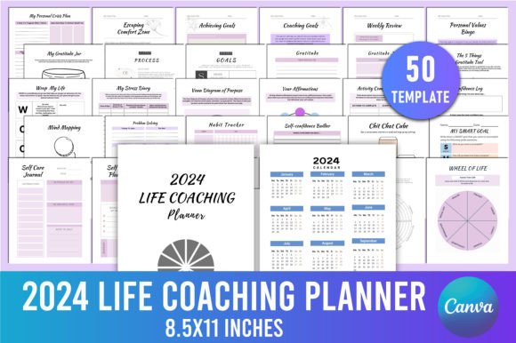 Transform Your Coaching Practice with the Editable 2024 Life Coaching Planner KDP